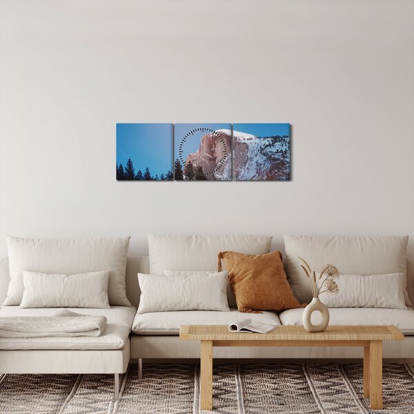 Slika - Noćni planinski vrh (sa satom) (90x30 cm)