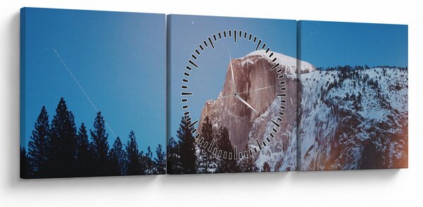 Slika - Noćni planinski vrh (sa satom) (90x30 cm)