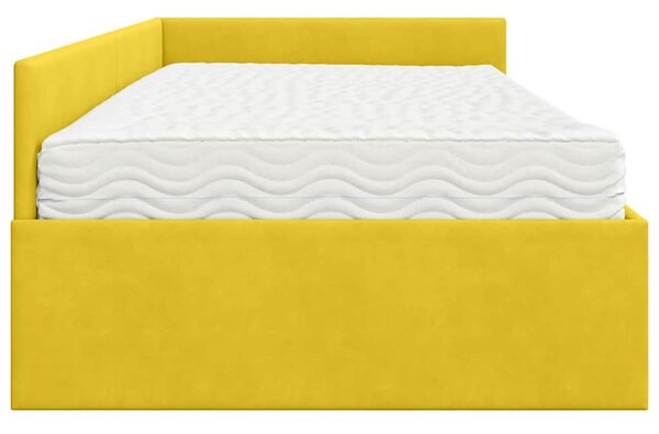 Kutni krevetni okvir s madracem Ostalo 2 pcs Žuta Baršun - Žuta / 80 x 200 cm