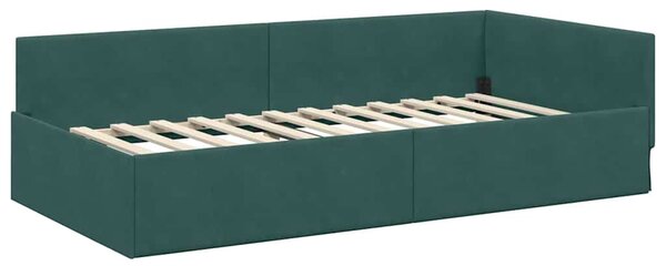 Kutni krevetni okvir s madracem Ostalo 2 pcs Zelena Baršun - Crvena / 80 x 200 cm