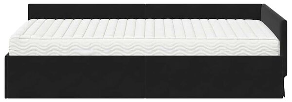 Kutni krevetni okvir s madracem Ostalo 2 pcs Crna Baršun - Crna / 80 x 200 cm