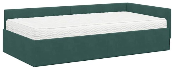 Kutni krevetni okvir s madracem Ostalo 2 pcs Zelena Baršun - Crvena / 80 x 200 cm