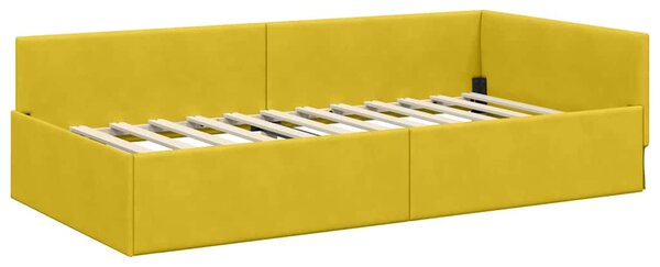 Kutni krevetni okvir s madracem Ostalo 2 pcs Žuta Baršun - Žuta / 80 x 200 cm