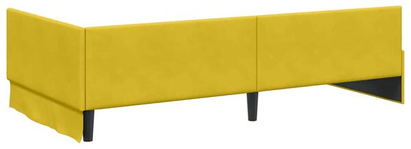 Kutni krevetni okvir s madracem Ostalo 2 pcs Žuta Baršun - Žuta / 80 x 200 cm