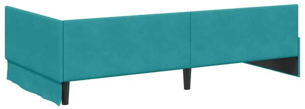 Kutni krevetni okvir s madracem Ostalo 2 pcs Tirkizna Baršun - Tirkizna / 80 x 200 cm