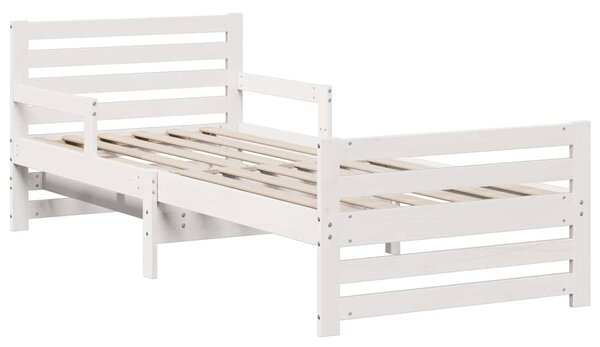 Krevet s produžetnim madracem s uzglavljem Bijelo 80 x 200 cm - Bijela / 80 x 200 cm