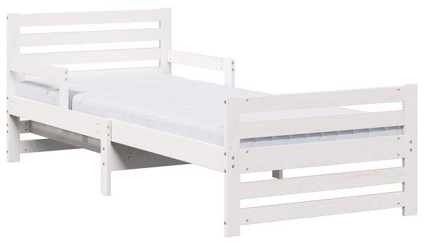 Krevet s produžetnim madracem s uzglavljem Bijelo 80 x 200 cm - Bijela / 80 x 200 cm