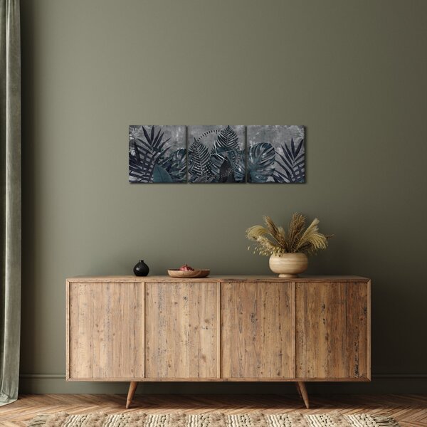 Slika - Palmino lišće (sa satom) (90x30 cm)