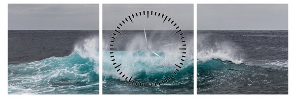 Slika - Valovi u oceanu (sa satom) (90x30 cm)