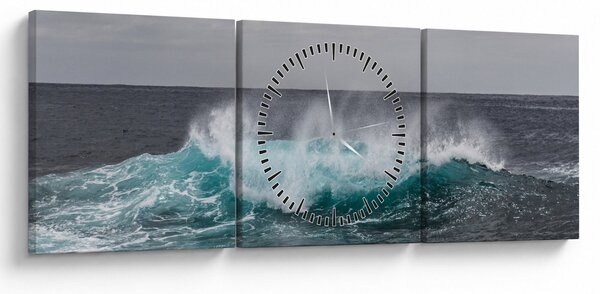 Slika - Valovi u oceanu (sa satom) (90x30 cm)