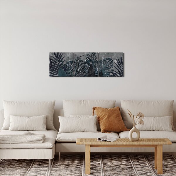Slika - Palmino lišće (sa satom) (90x30 cm)