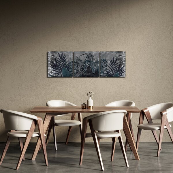 Slika - Palmino lišće (sa satom) (90x30 cm)