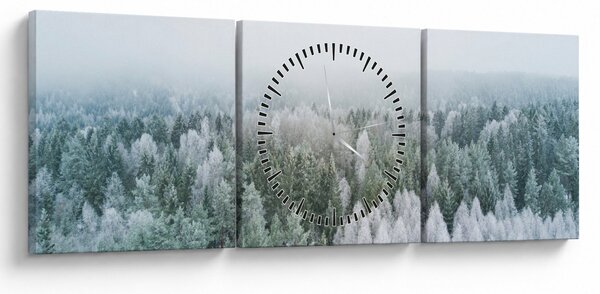 Slika - Snježni šumski vrhovi (sa satom) (90x30 cm)