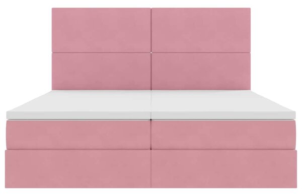 Krevet s od storage s uzglavljem Ružičasta 180 x 200 cm Baršun - Ružičasta / 180 x 200 cm