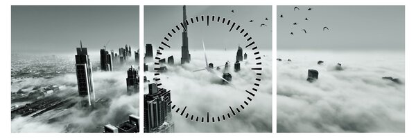 Slika - Neboderi u Dubaiju (sa satom) (90x30 cm)