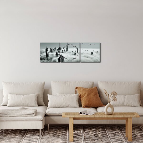 Slika - Neboderi u Dubaiju (sa satom) (90x30 cm)