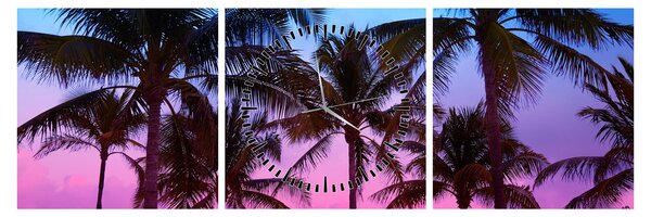 Slika - Palme u Miamiju (sa satom) (90x30 cm)