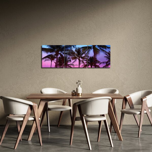 Slika - Palme u Miamiju (sa satom) (90x30 cm)