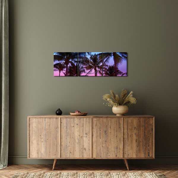 Slika - Palme u Miamiju (sa satom) (90x30 cm)