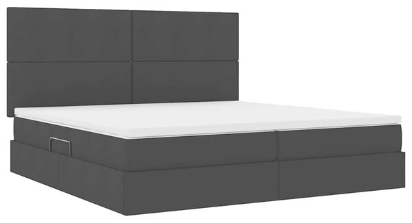 Krevet s madracem i skladištem Crna 200 x 200 cm tkanina - Crna / 200 x 200 cm