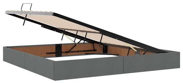 Krevet s madracem i skladištem Tamno siva 200 x 200 cm tkanina - Siva / 200 x 200 cm