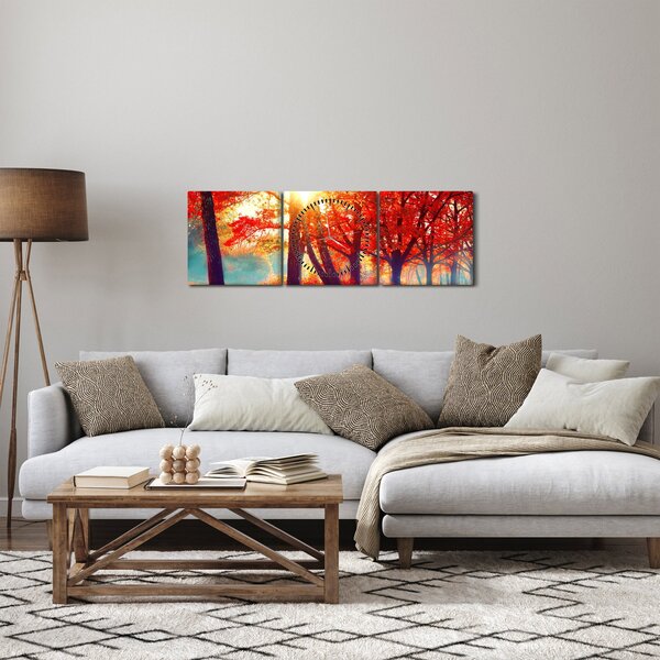 Slika - Jesenski krajolik (sa satom) (90x30 cm)