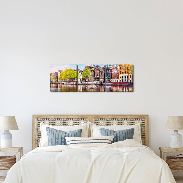 Slika - Plesajuće kuće, Amsterdam (sa satom) (90x30 cm)