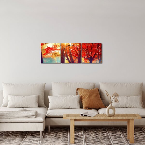 Slika - Jesenski krajolik (sa satom) (90x30 cm)