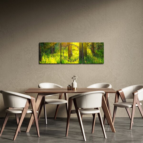 Slika - Proljetno buđenje šume (sa satom) (90x30 cm)