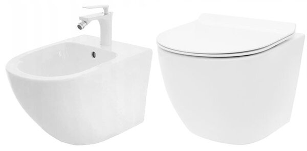 Zestaw misa WC CARLO MINI Tornado Rimless Slim N+ bide carlo MINI