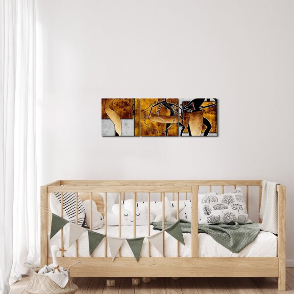 Slika - Teme Afričke kulture (sa satom) (90x30 cm)