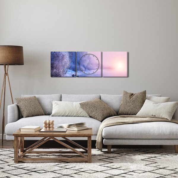 Slika - Smrznuta rijeka (sa satom) (90x30 cm)