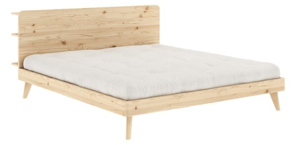Bračni krevet s podnicom 180x200 cm u prirodnoj boji Retreat - Karup Design