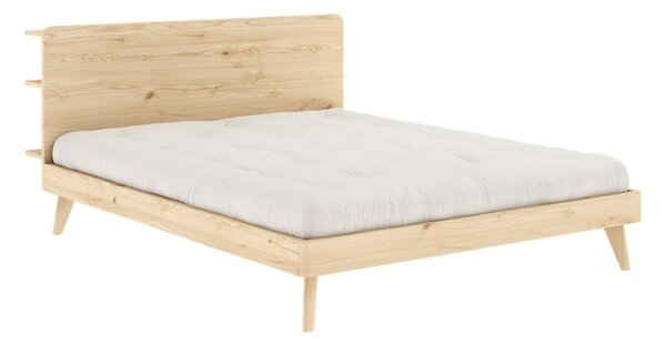 Bračni krevet s podnicom 160x200 cm u prirodnoj boji Retreat - Karup Design