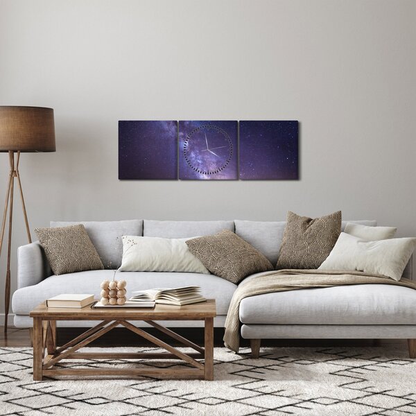 Slika - Pogled u svemir (sa satom) (90x30 cm)