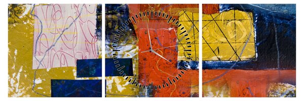 Slika - Apstrakcija (sa satom) (90x30 cm)