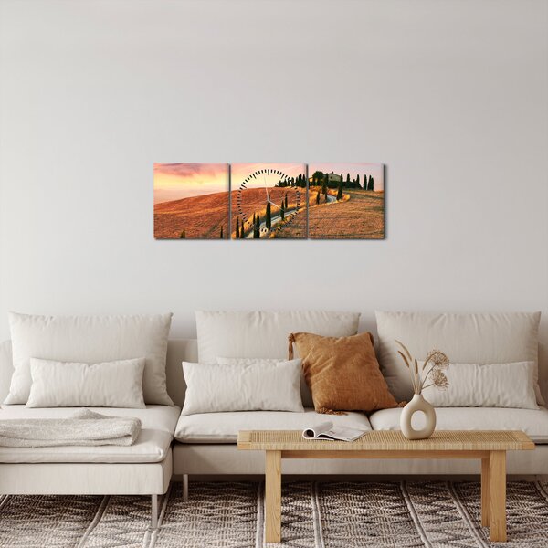 Slika - Kuća na brdu, Toskana, Italija (sa satom) (90x30 cm)