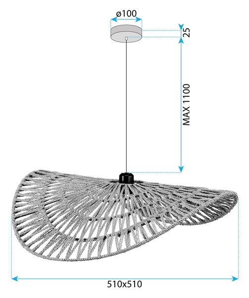 BOHO APP1739-1CP 50CM viseća stropna svjetiljka