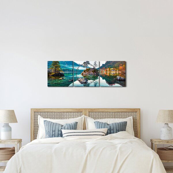 Slika - Jezero Hintersee, Bavarske Alpe, Austrija (sa satom) (90x30 cm)