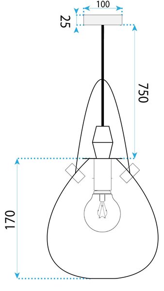 Viseća lampa APP1774-1CP BLACK GREY
