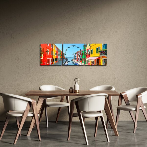 Slika - Otok Burano, Venecija, Italija (sa satom) (90x30 cm)