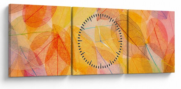 Slika - Pozadina sa jesenskim lišćem (sa satom) (90x30 cm)
