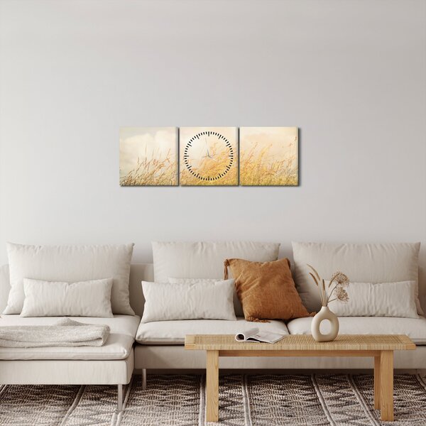 Slika - Polje u jesen (sa satom) (90x30 cm)