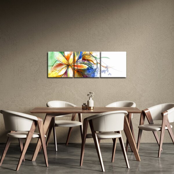Slika - Cvijet (sa satom) (90x30 cm)