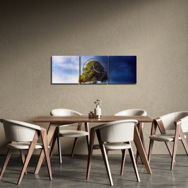 Slika - Dan i noć (sa satom) (90x30 cm)