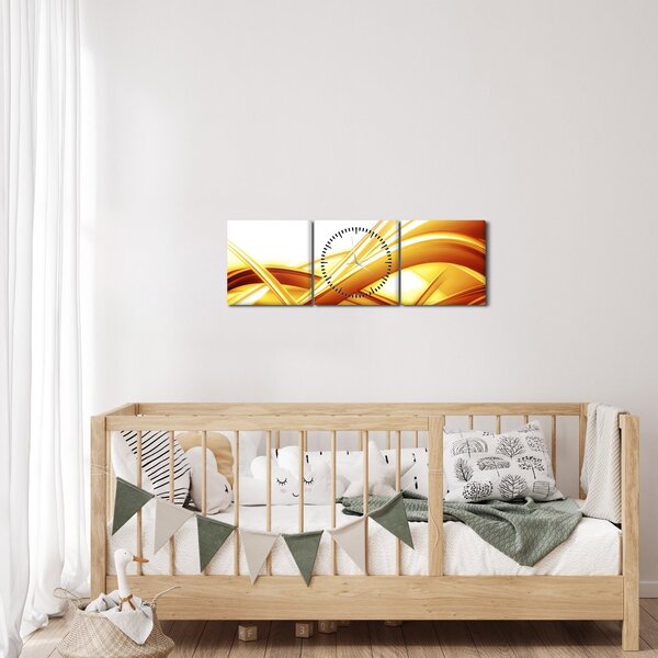 Slika -Žuta apstrakcija (sa satom) (90x30 cm)