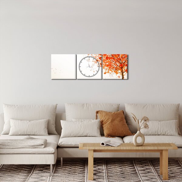 Slika -Stablo na vjetru (sa satom) (90x30 cm)