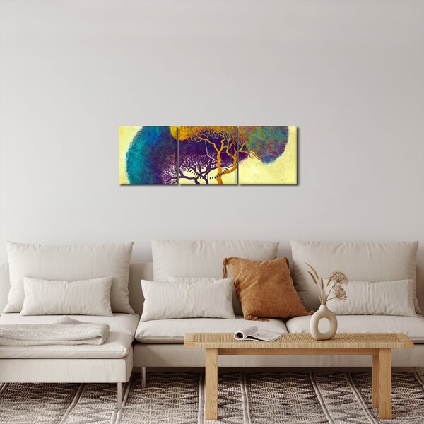 Slika - Drveće na brdu (sa satom) (90x30 cm)
