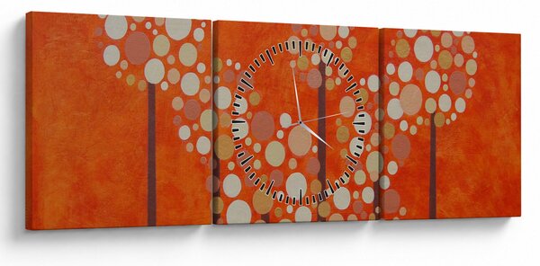 Slika - Narančasta šuma (sa satom) (90x30 cm)