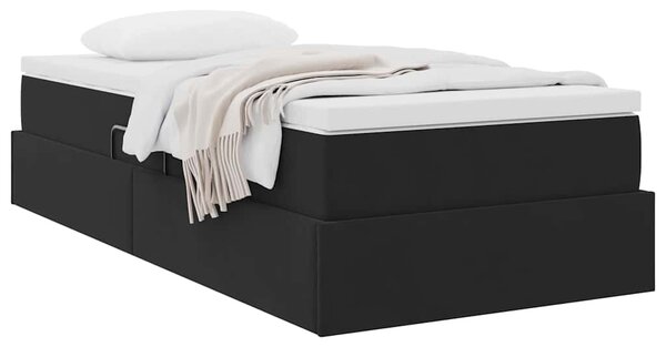 Krevet s madracem i skladištem Crna 90 x 200 cm Baršun - Crna / 90 x 200 cm